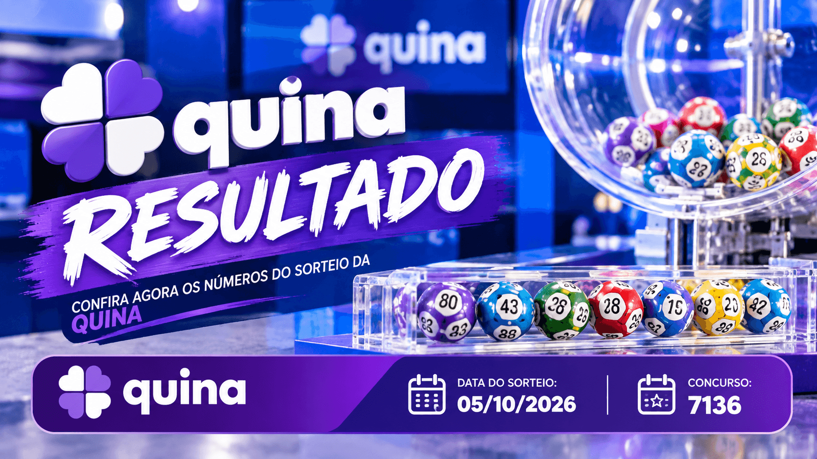 Resultado da Quina de hoje: concurso 7135 sorteia 01, 06, 18, 43 e 80