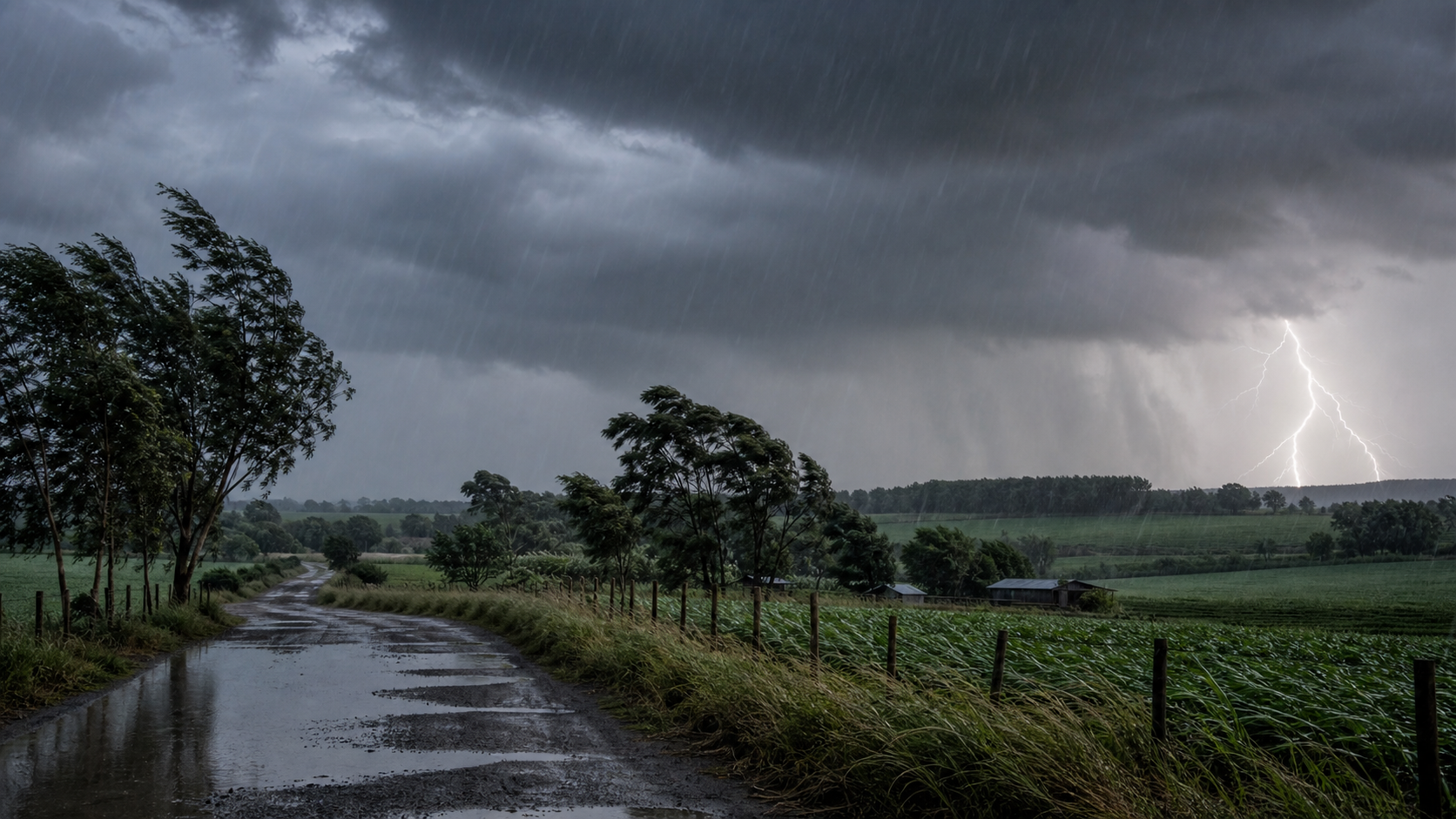 Tempestades em Santa Catarina causam alagamentos e rajadas de vento