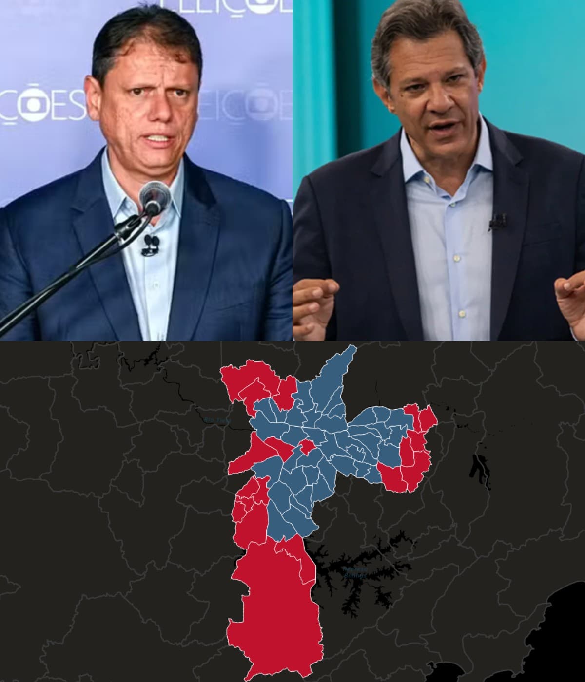 Tarcísio de Freitas vence Haddad em 38 zonas eleitorais de São Paulo