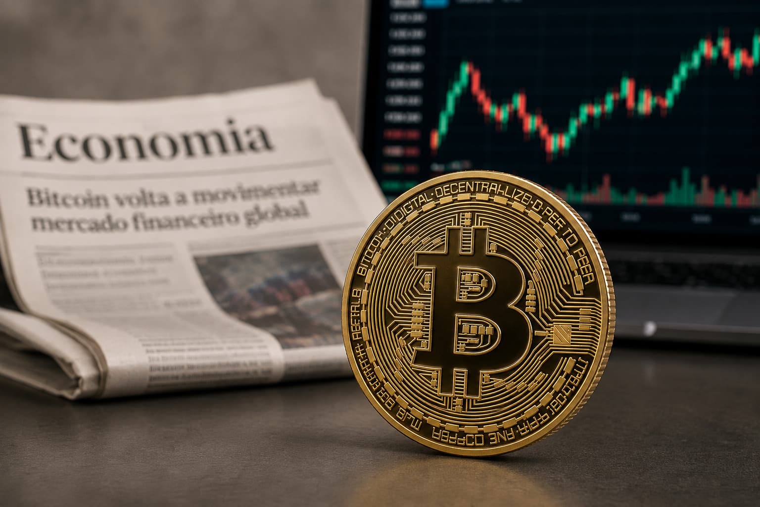 Bitcoin oscila enquanto investidores monitoram fluxos de ETFs e sinais do Fed