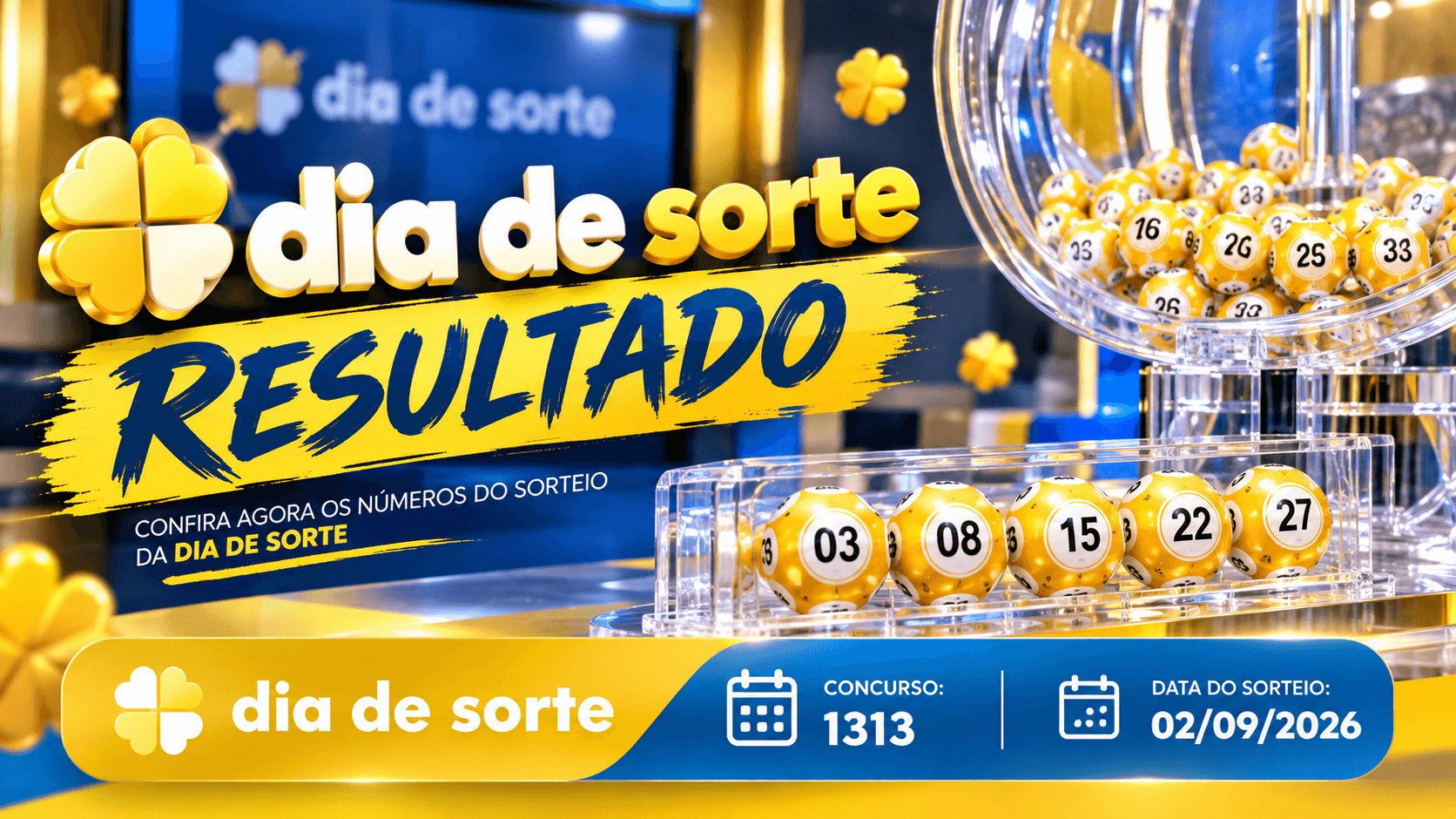 Resultado da Dia de Sorte de hoje: concurso 1313 tem números sorteados em 02/10/2026