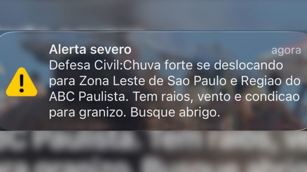 Defesa Civil emite alerta de tempestade em São Paulo