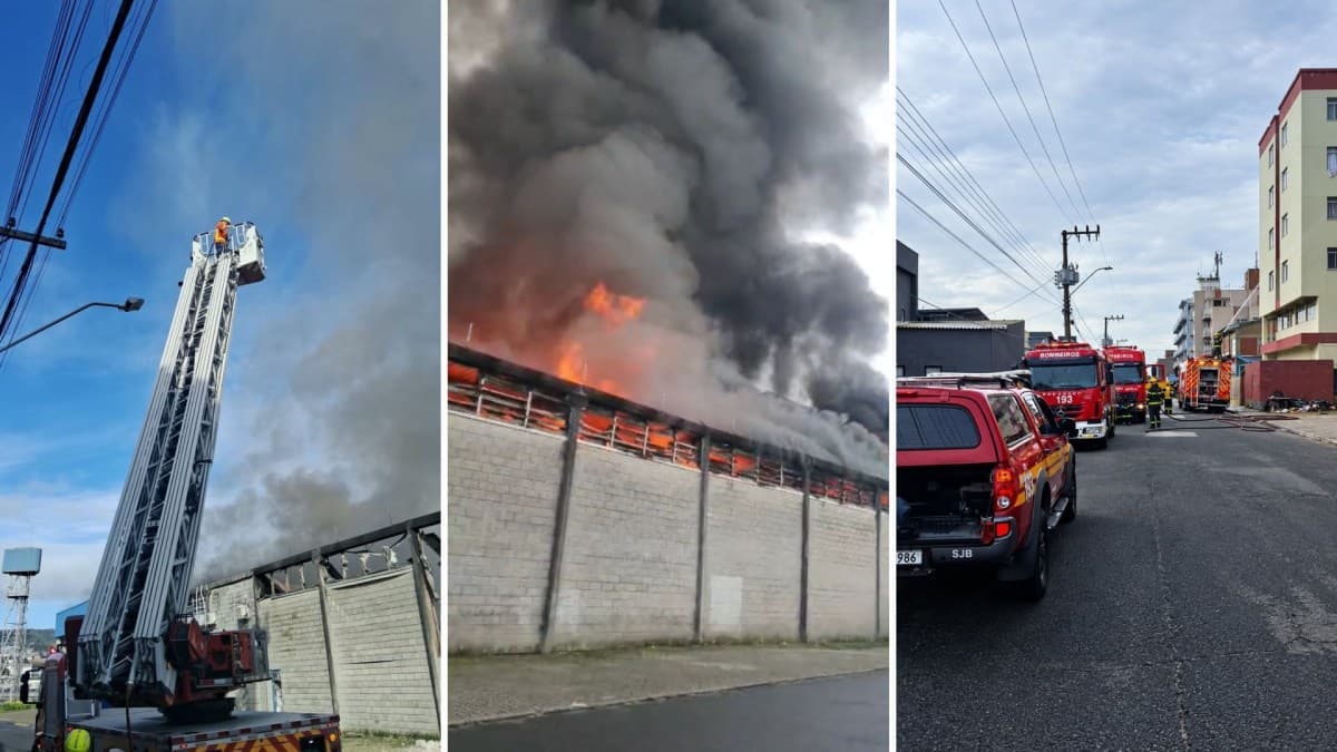 Incêndio mobiliza mais de 40 bombeiros em edificação em São José