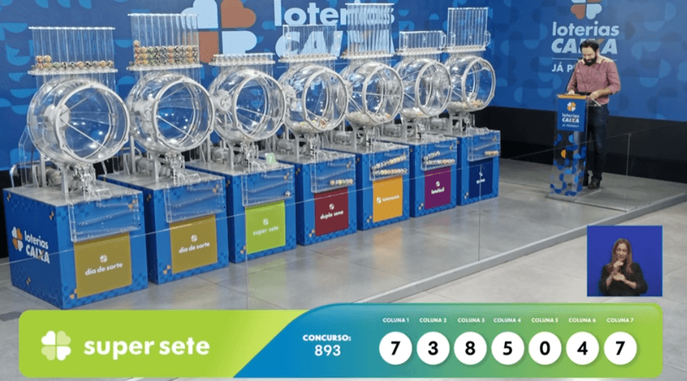 Super Sete de hoje: confira o resultado e os números sorteados no concurso 893