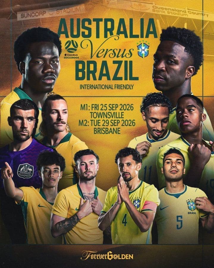 Austrália anuncia amistosos contra Brasil em setembro