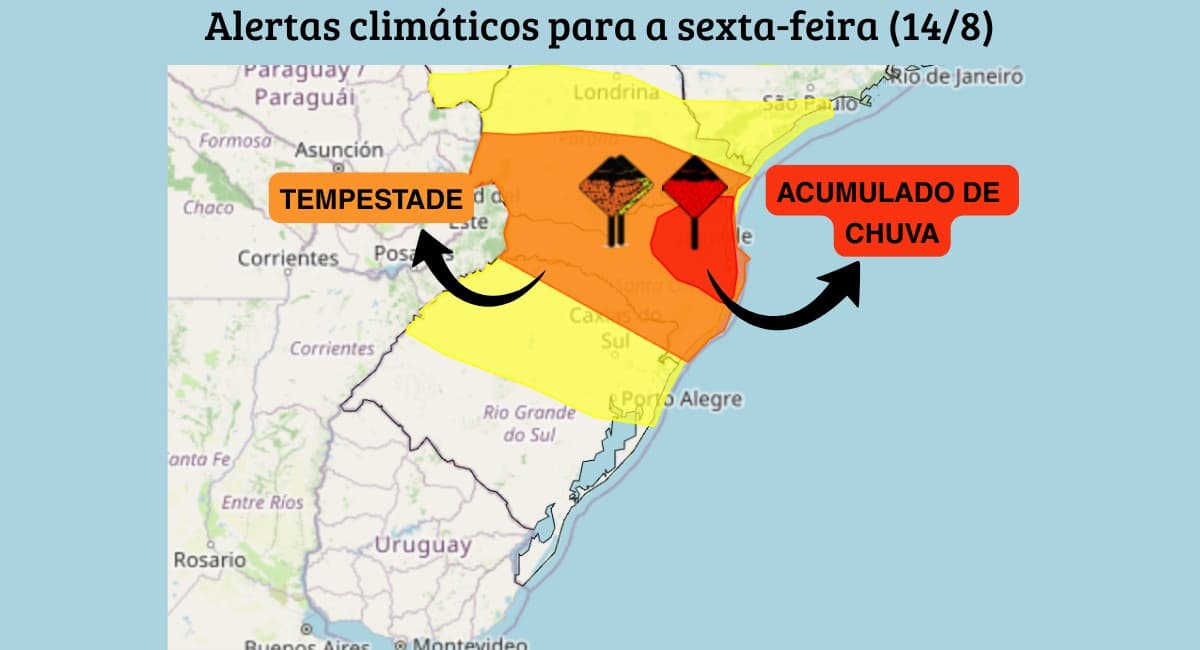 Alerta de chuvas intensas afeta Santa Catarina e Paraná