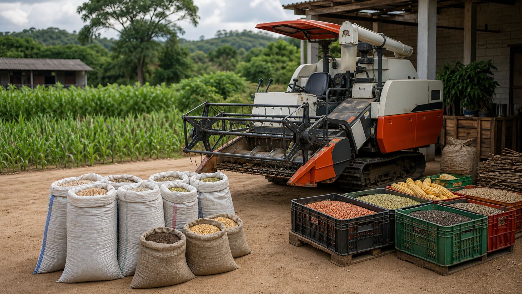 Coopavale recebe mini colheitadeira para impulsionar produção de arroz