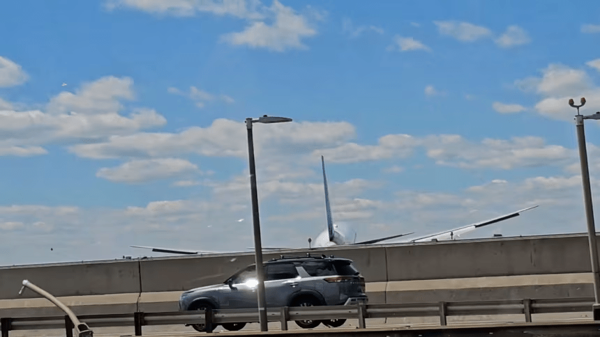 Avião da United Airlines atinge postes e caminhão em Newark