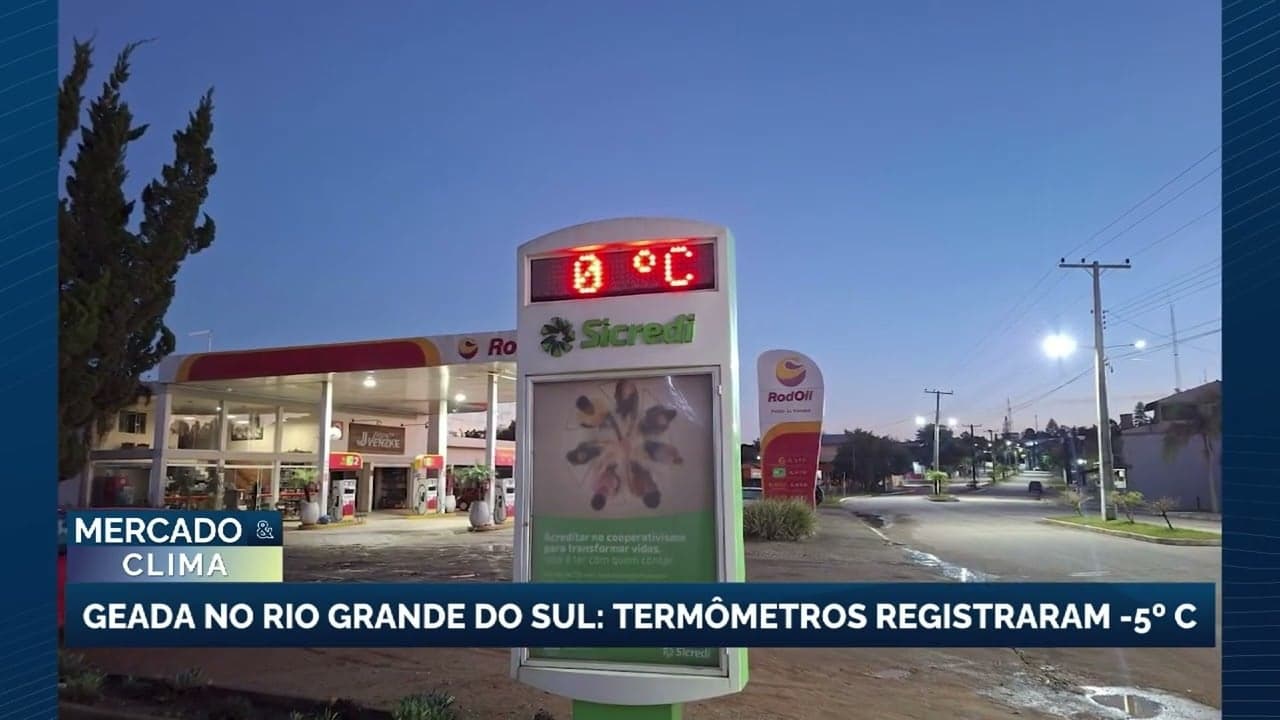 Frio extremo e geada marcam madrugada no Rio Grande do Sul