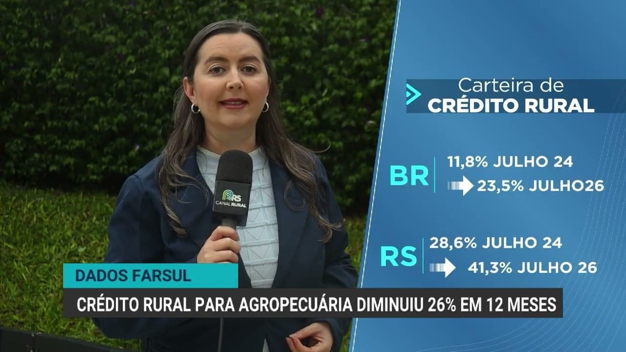 Crédito rural no Brasil cai 26% e produtores gaúchos enfrentam queda de 30%