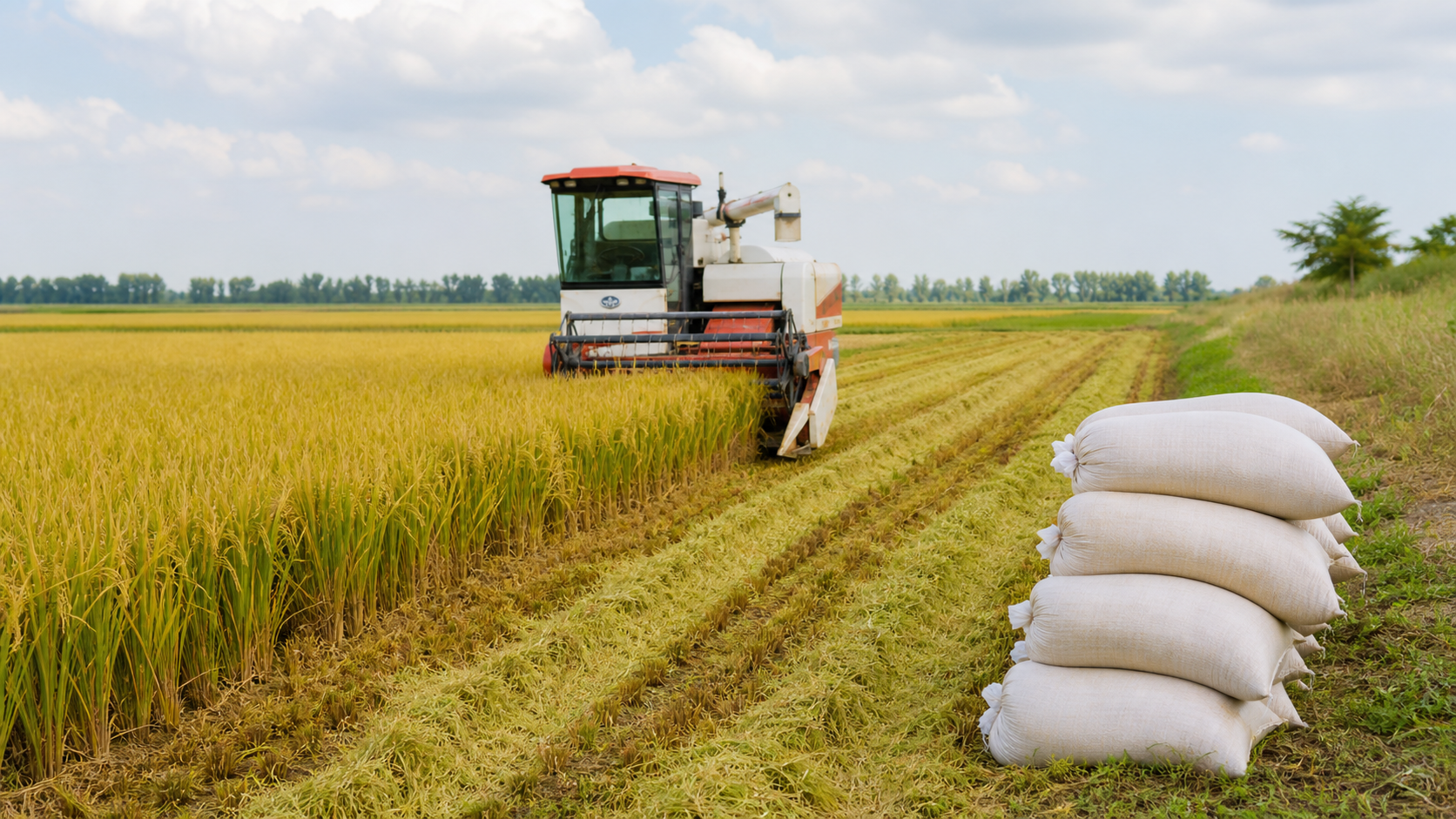 Marãiwatsédé recebe mini colheitadeira para fortalecer produção de arroz