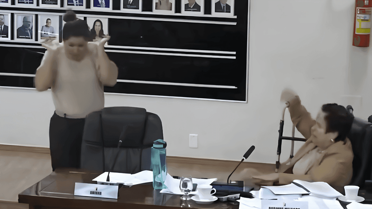 Vereadora de Unaí perde controle e joga microfone durante discurso