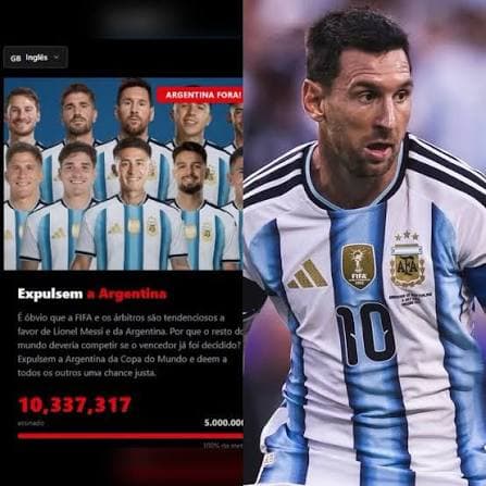 Petição para excluir a Argentina da Copa do Mundo ultrapassa 10 milhões de assinaturas; entenda o caso