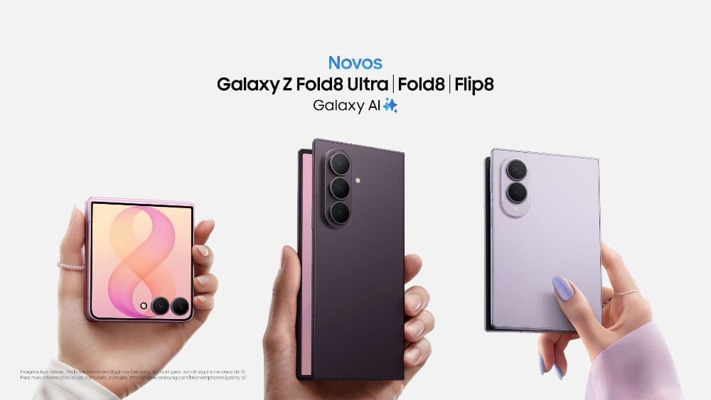Samsung apresenta novos celulares dobráveis Galaxy Z Fold8 e Z Flip8