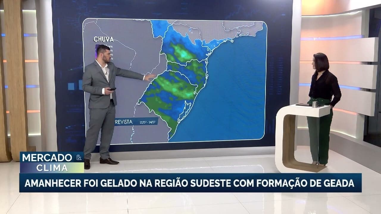 Frio intenso e chuvas fortes marcam Sudeste e Sul do Brasil