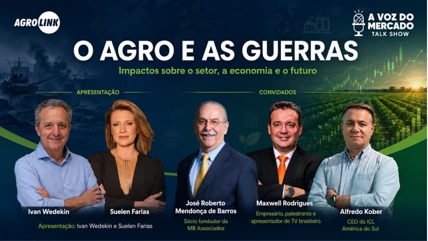 Voz do Mercado discute agro e guerras em talk show ao vivo