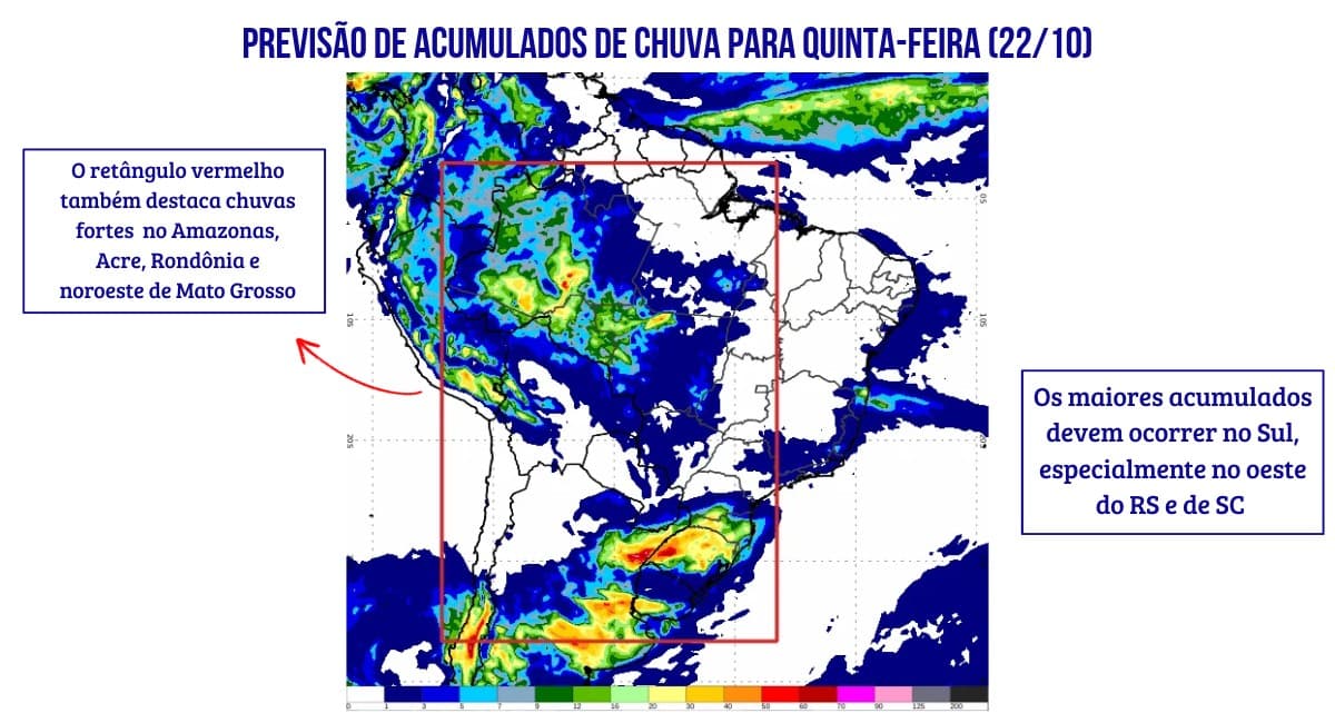 Retorno das chuvas é previsto em grande parte do Brasil a partir de quinta-feira