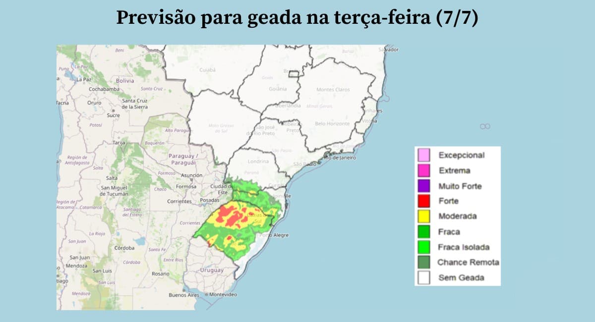 Clima firme nesta terça- feira com geadas no Sul do Brasil